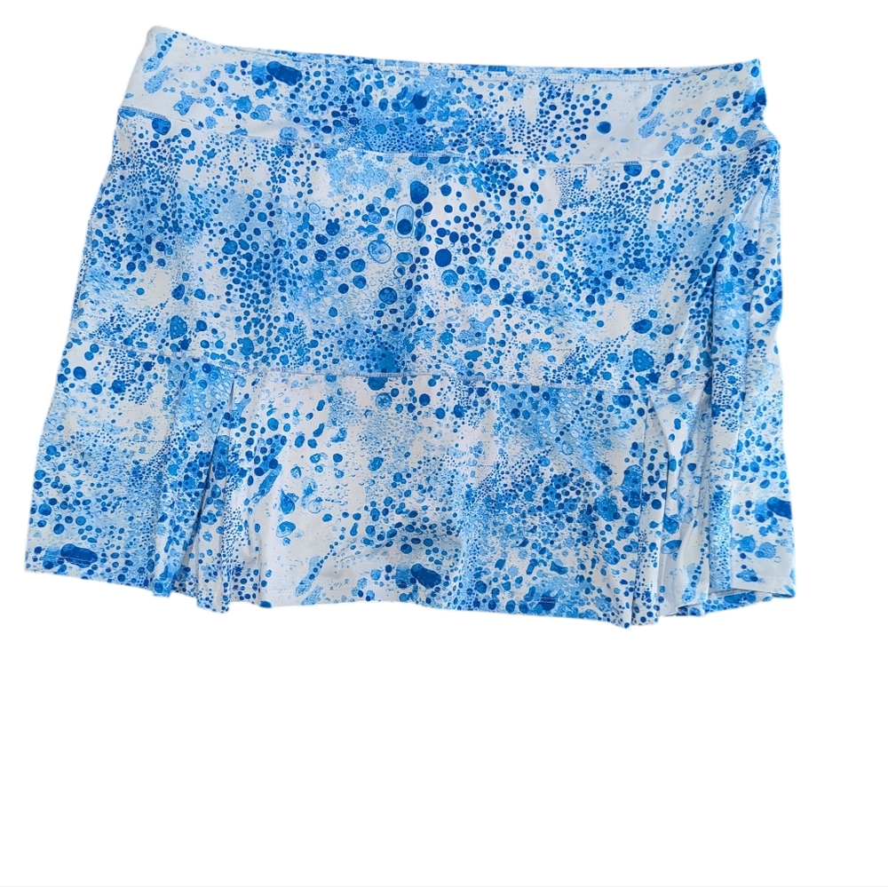 REEL LEGENDS Beachcomber Performance Blue White Splatter Print Skort SzXL *NWOT